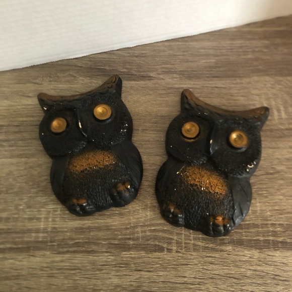 Vtg MCM Chalkware Pair of Owls - Picture 1 of 12